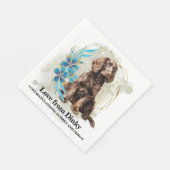 American Water Spaniel Hochzeit Napkins mit Foto Serviette (Ecke)