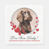 American Water Spaniel Hochzeit Napkins mit Foto Serviette (Vorderseite)