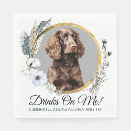 American Water Spaniel Hochzeit Napkins mit Foto Serviette