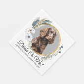 American Water Spaniel Hochzeit Napkins mit Foto Serviette (Ecke)