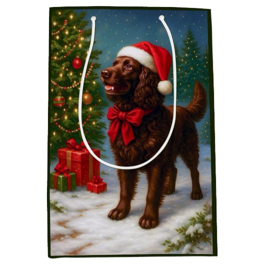 American Water Spaniel Holiday  Mittlere Geschenktüte (Vorderseite)
