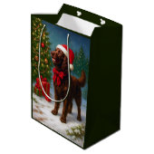 American Water Spaniel Holiday  Mittlere Geschenktüte (Rückseite Schrägansicht)