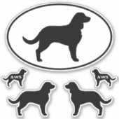 American Water Spaniel Hund Silhouette Sticker Set (Vorderseite)