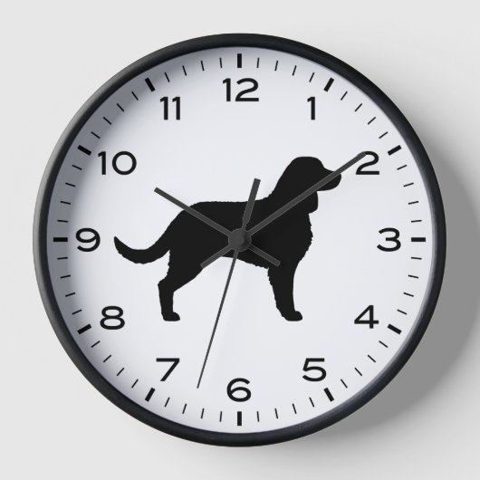 American Water Spaniel Hunde Rasse Silhouette Uhr (Vorderseite)