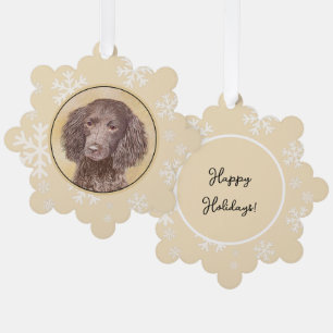 American Water Spaniel-Malerei - Original-Hundekun Ornament Karte