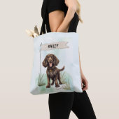 American Water Spaniel Watercolor Personalized Dog Tasche (Von Nahem)