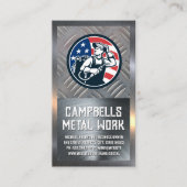 American Welder Logo | Stahl Visitenkarte (Vorderseite)