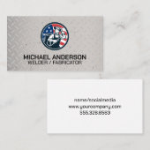 American Welder Logo | Stahlplatte Visitenkarte (Vorne/Hinten)