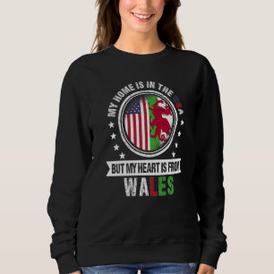 American Welsh Flag Herz von Wales American Patr Sweatshirt