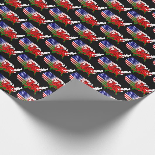 American Welsh Flags Map Geschenkpapier (Ecke)