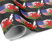 American Welsh Flags Map Geschenkpapier (Rolleneckpunkt)