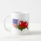 American Welsh Flags Map Kaffeetasse (Links)
