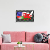 American Welsh Flags Map Leinwanddruck (Insitu (Wohnzimmer))