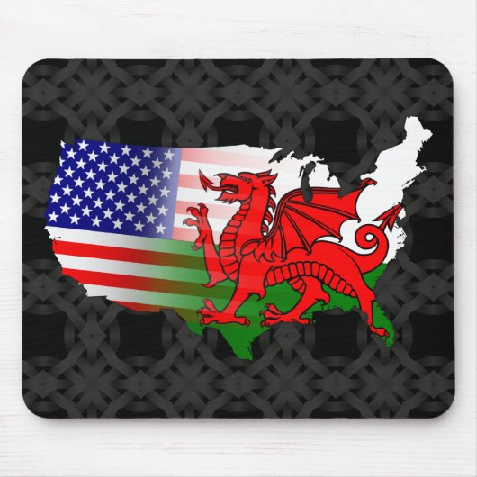 American Welsh Flags Map Mousemat Mousepad (Vorne)