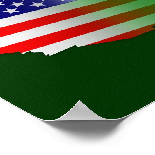 American Welsh Map Flags Poster (Ecke)