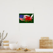 American Welsh Map Flags Poster (Küche)
