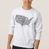 American Welsh Place Names Map Sweatshirt (Vorderseite)