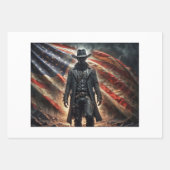 American western outlaw cowboy hero with flag -  geschenkpapier set (Vorderseite 2)