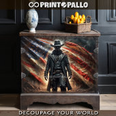 American western outlaw cowboy hero with flag -  geschenkpapier set