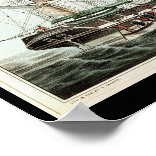 American Whaler, eingraviert durch Nathaniel Curri Poster (Ecke)