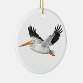 American White Pelican in Flight Keramik Ornament (Rechts)