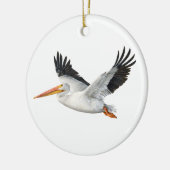 American White Pelican in Flight Keramik Ornament (Links)