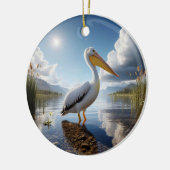 American White Pelican Keepsake Keramik Ornament (Links)