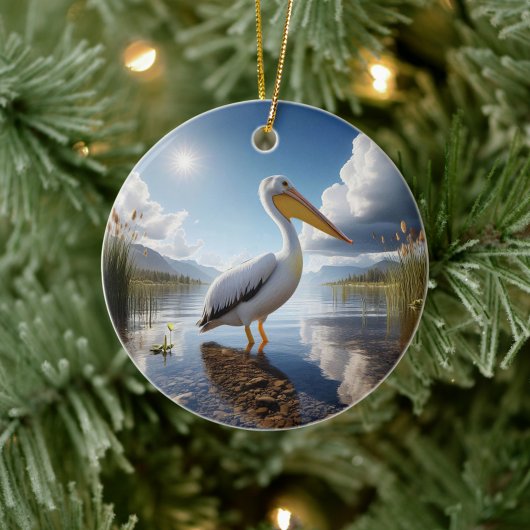 American White Pelican Keepsake Keramik Ornament