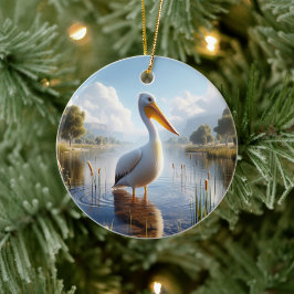 American White Pelican Keepsake Keramik Ornament
