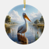 American White Pelican Keepsake Keramik Ornament (Vorne)