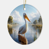 American White Pelican Keepsake Keramik Ornament (Links)