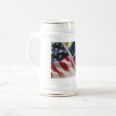 American White Red and Blue White/Gold 22 oz Stein Bierglas (Vorderseite Links)