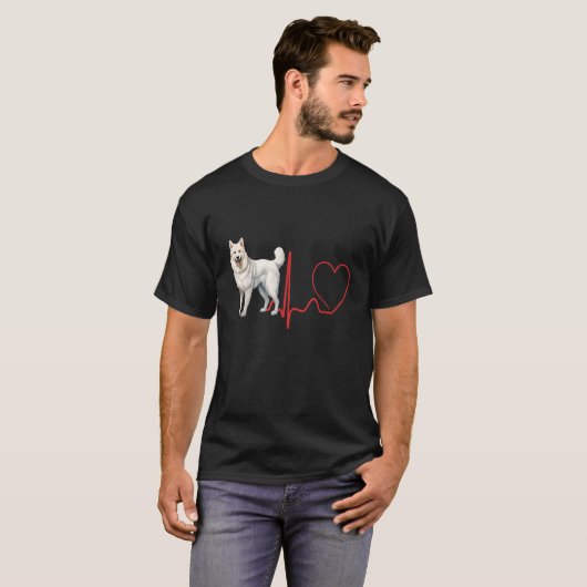 American White Shepherd Dog Heartbeat EKG Funny Do T-Shirt (Vorne ganz)