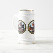 American Widgeon Enten auf Felsen Bierglas (Vorderseite Links)