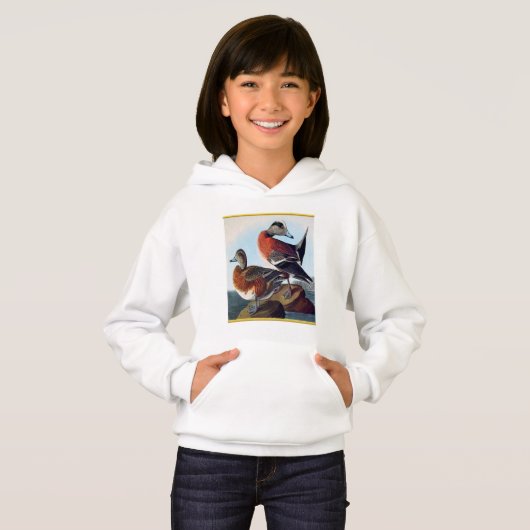 American Widgeon Enten auf Felsen Hoodie (Vorne ganz)