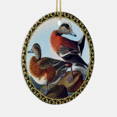 American Widgeon Enten auf Felsen Keramik Ornament (Rechts)