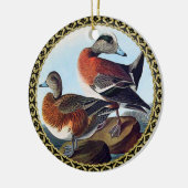 American Widgeon Enten auf Felsen Keramik Ornament (Links)