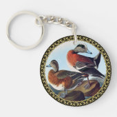 American Widgeon Enten auf Felsen Schlüsselanhänger (Vorderseite)
