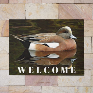 American Wigeon Duck on Pond Willkommen Fußmatte