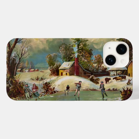 American Winter Life Weihnachtslandschaft Case-Mate iPhone Hülle (Rückseite (Horizontal))