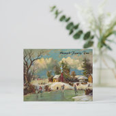 American Winter Life Weihnachtslandschaft Feiertagspostkarte (Stehend Vorderseite)