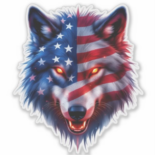 American Wolf Aufkleber (Vorderseite)