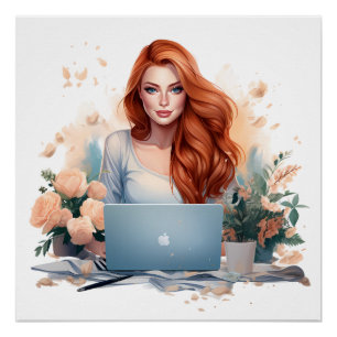American Woman Influencer Creator Vlogger Youtuber Poster