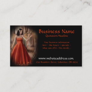 American Woman Orange Dress Business Cards Visitenkarte