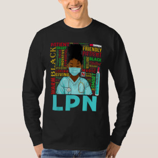 American Women Black LPN Nurse Black History T-Shirt