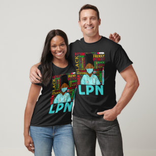 American Women Black LPN Nurse Black History T-Shirt