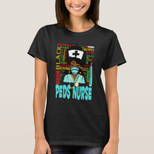 American Women Black Peds Nurse Black Hist T-Shirt