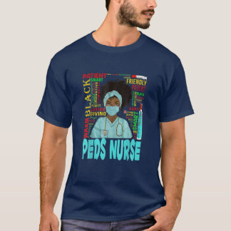 American Women Black Peds Nurse Black Hist T-Shirt