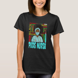 American Women Black Peds Nurse Black Hist T-Shirt