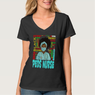 American Women Black Peds Nurse Black Hist T-Shirt